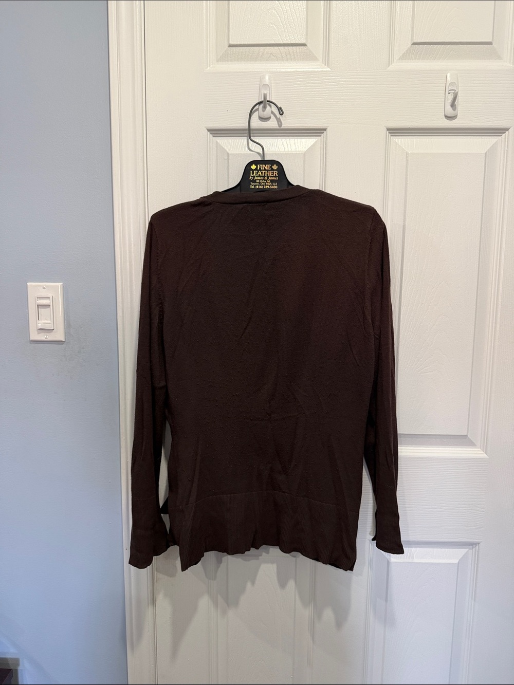 Suzy Shier Dark Brown Open-Front Women's Cardigan - Picture 4 of 4